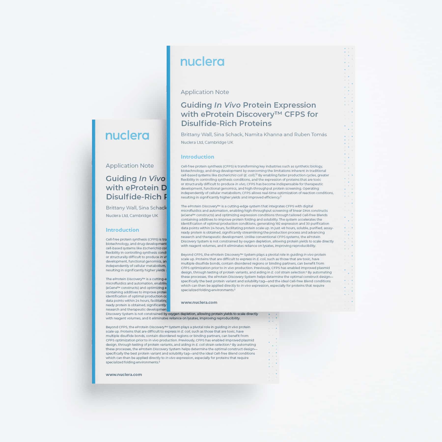 Nuclera Application Note Guiding In Vivo Protein Expression With eProtein Discovery CFPSF or Disulfide Rich Proteins Mockup