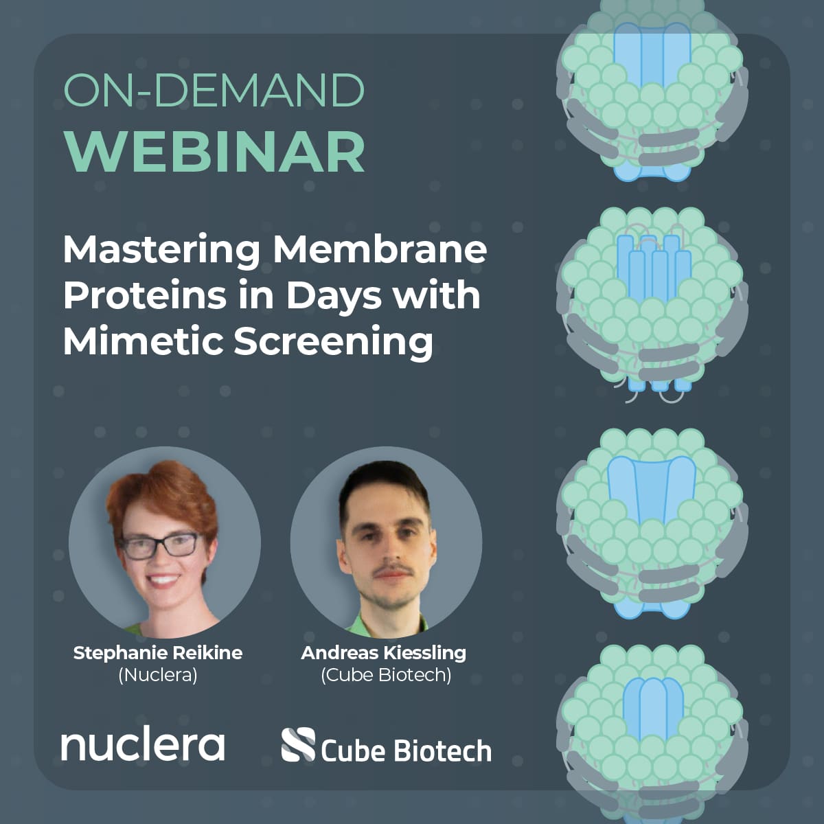 Webinar On-Demand: Mastering Membrane Proteins in Days with Mimetic Screening Stephanie Reikine (Nuclera) Andreas Kissling (Cube Biotech)
