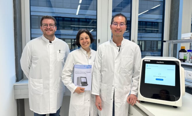 leadXpro scientists with the eProtein Discovery System